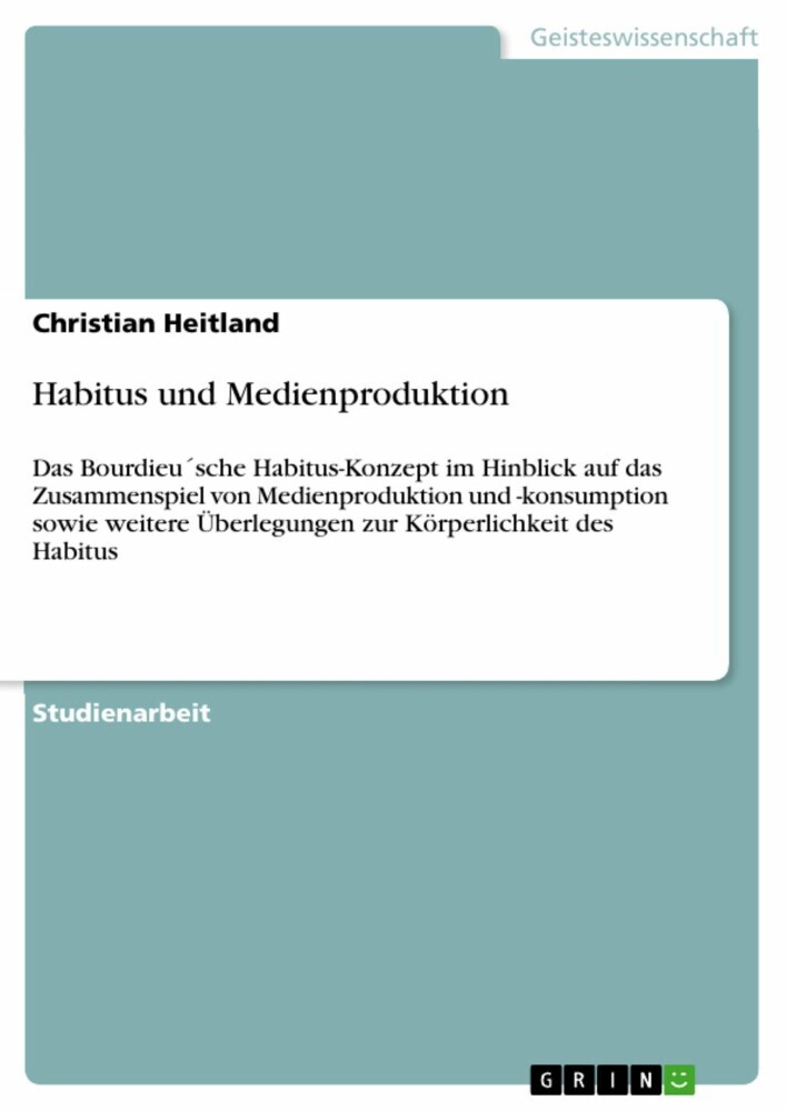 Habitus und Medienproduktion main product photo