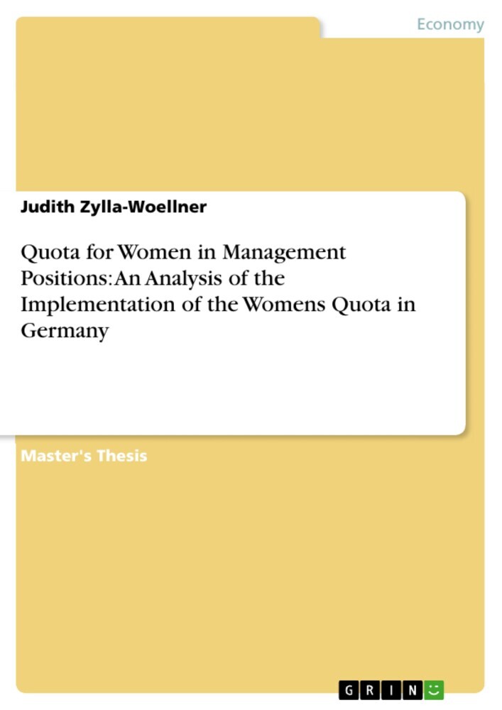 Quota for Women in Management Positions: An Analysis of the Implementation of the Womens Quota in Germany main product photo