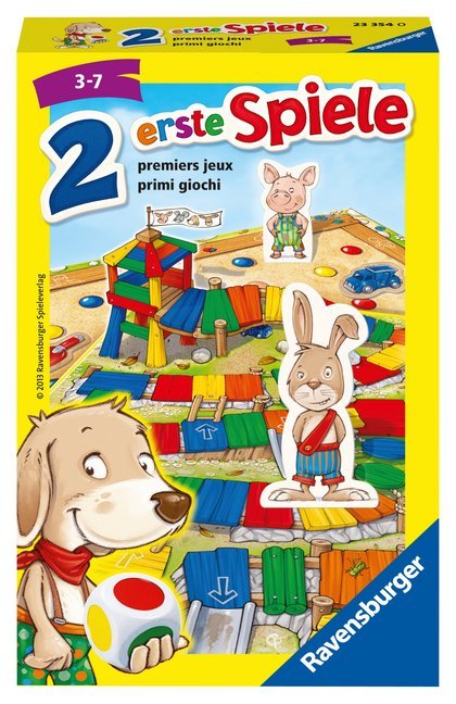 Ravensburger 23354 - Zwei erste Spiele, Mitbringspiel für 2-4 Spieler, Kinderspiel ab 3 Jahren, kompaktes Format, Reisespiel, Brettspiel main product photo