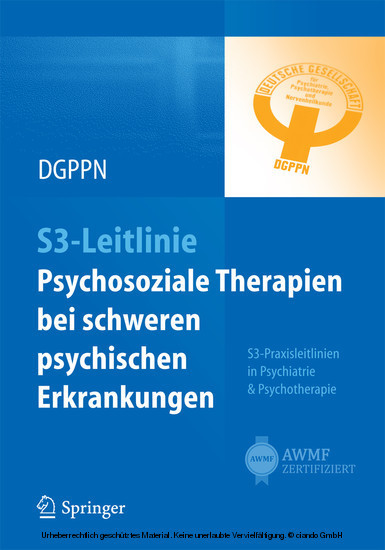 S3-Leitlinie Psychosoziale Therapien bei schweren psychischen Erkrankungen main product photo