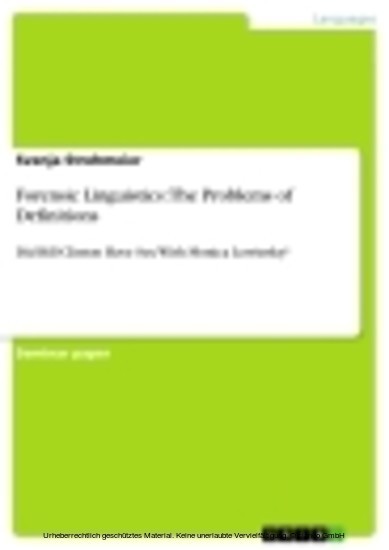 Forensic Linguistics: The Problems of Definitions main product photo