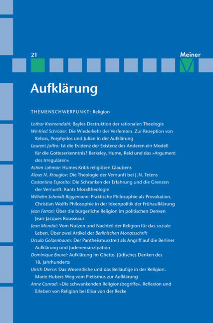 Aufklärung, Band 21: Religion main product photo