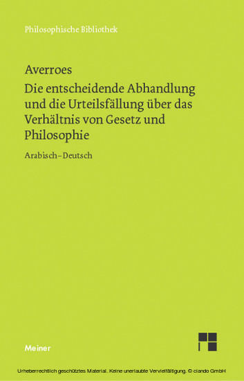 Die entscheidende Abhandlung und die Urteilsfällung über das Verhältnis von Gesetz und Philosophie main product photo