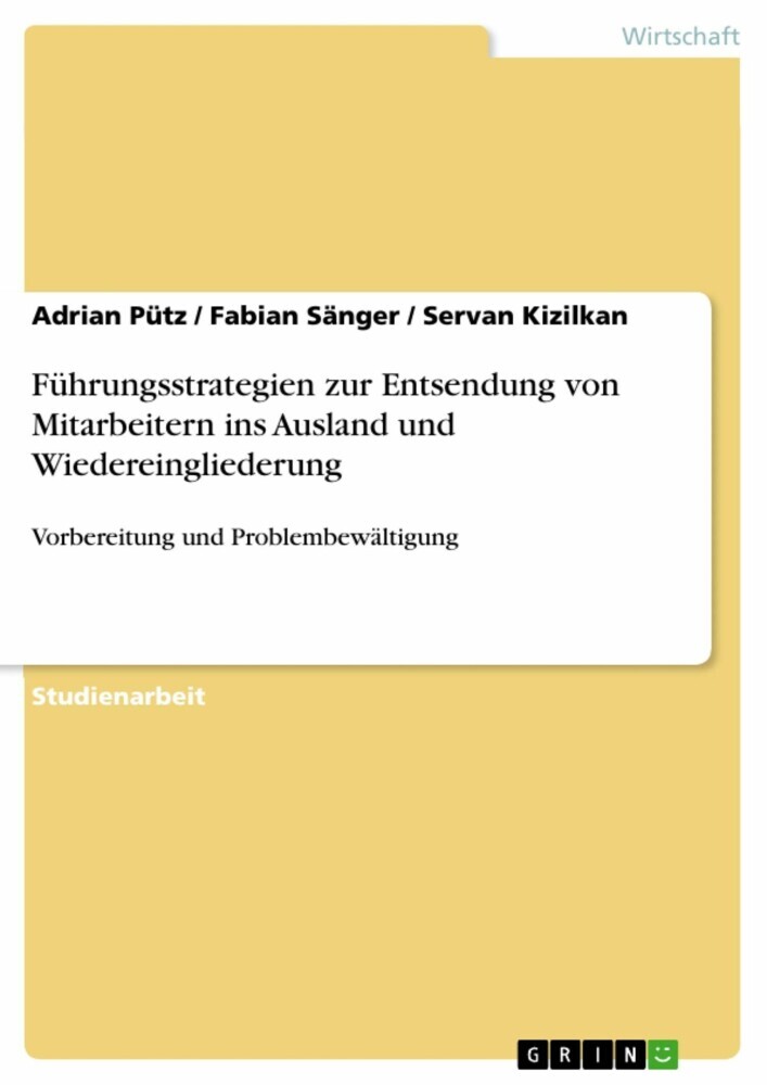 Führungsstrategien zur Entsendung von Mitarbeitern ins Ausland und Wiedereingliederung main product photo