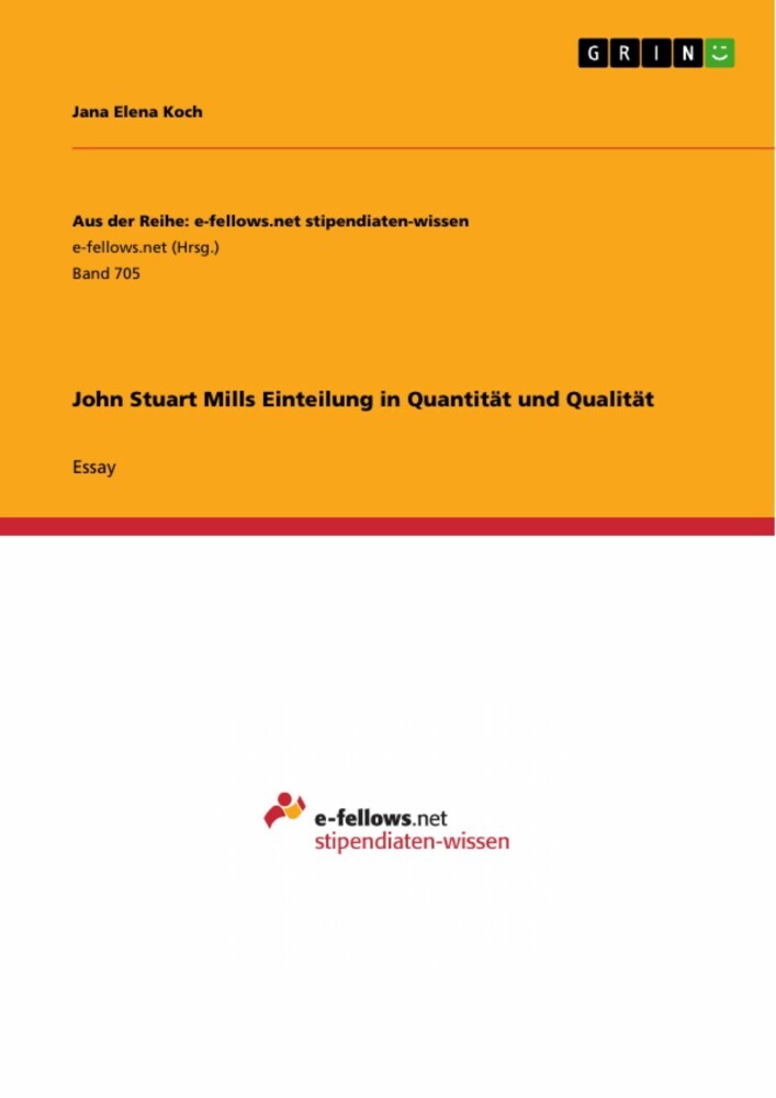 John Stuart Mills Einteilung in Quantität und Qualität main product photo