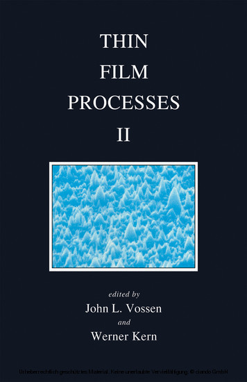 Thin Film Processes II main product photo