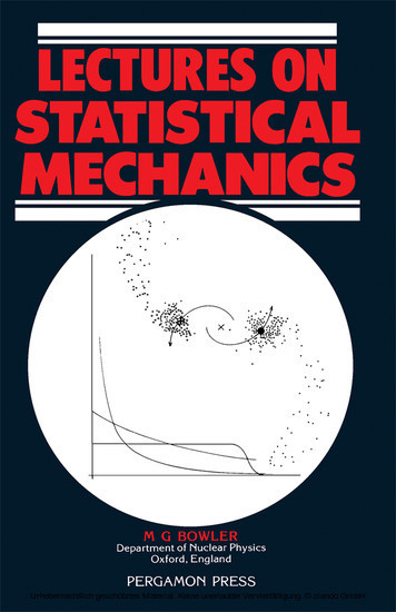 Lectures on Statistical Mechanics main product photo