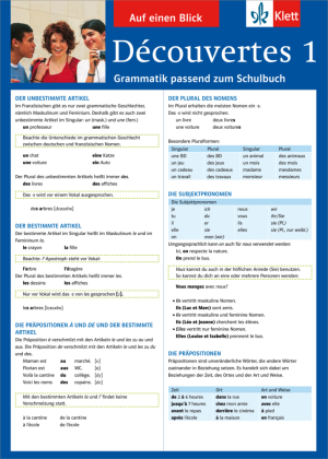 Auf einen Blick: Grammatik passend zum Schulbuch