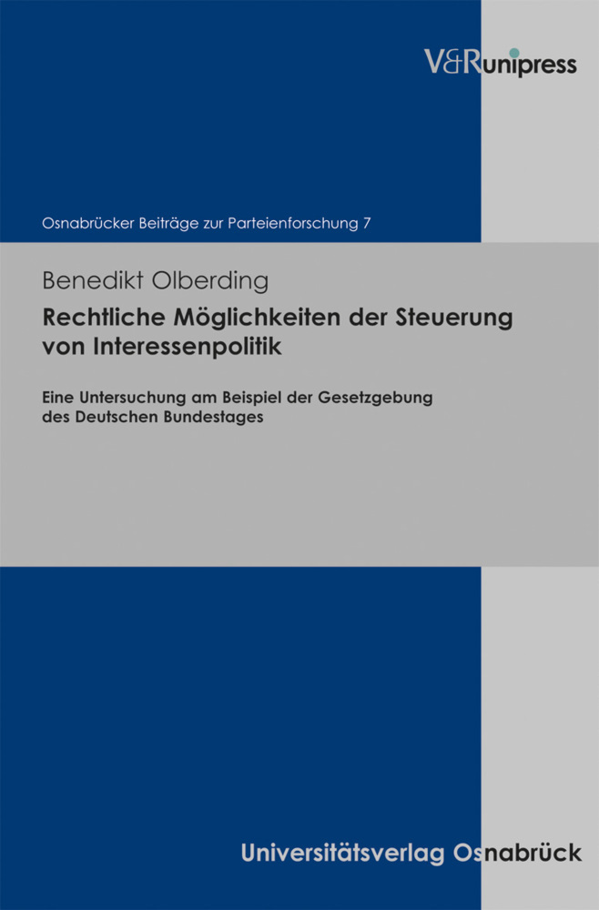 Rechtliche Möglichkeiten der Steuerung von Interessenpolitik main product photo