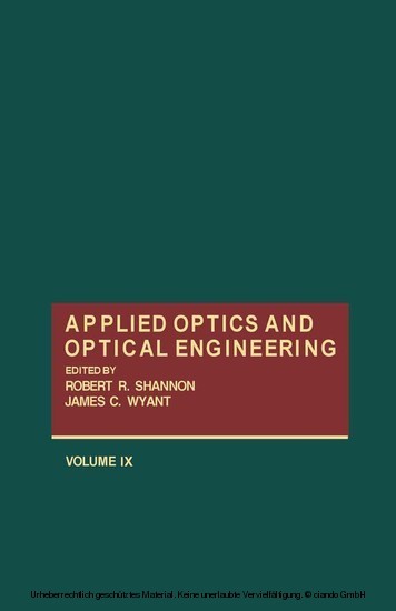 Applied Optics and Optical Engineering V9 main product photo