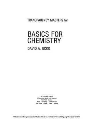 Transparency Masters for Basics for Chemistry