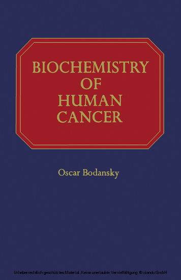 Biochemistry of Human Cancer main product photo