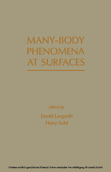 Many - Body Phenomena At Surfaces main product photo
