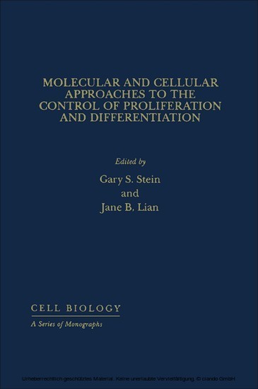 Molecular And Cellular Approaches To The Control Of Proliferation And Differentiation main product photo