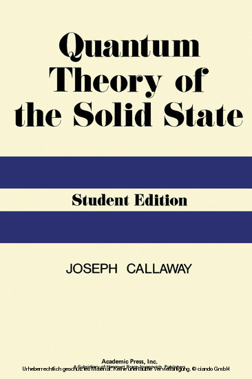 Quantum Theory of the Solid State main product photo