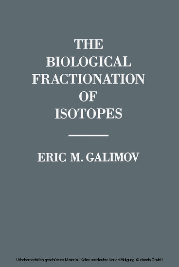 The Biological Fractionation of Isotopes main product photo
