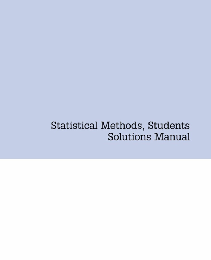 Statistical Methods, Students Solutions Manual (e-only) main product photo