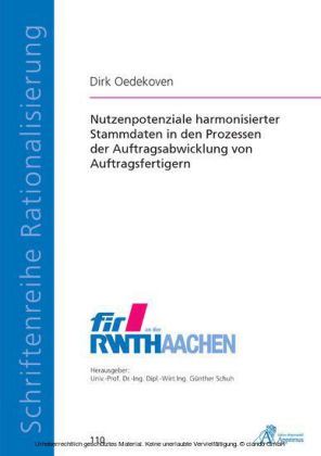 Nutzenpotenziale harmonisierter Stammdaten in den
