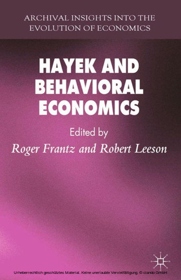 Hayek and Behavioral Economics main product photo