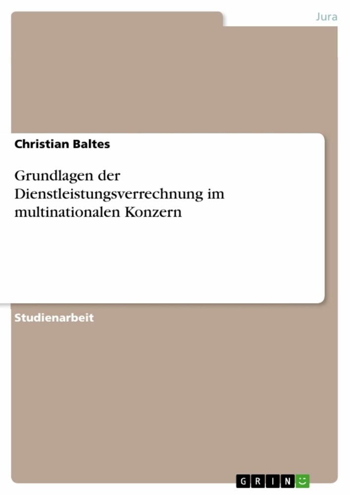 Grundlagen der Dienstleistungsverrechnung im multinationalen Konzern main product photo