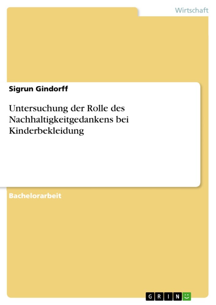 Untersuchung der Rolle des Nachhaltigkeitgedankens bei Kinderbekleidung main product photo