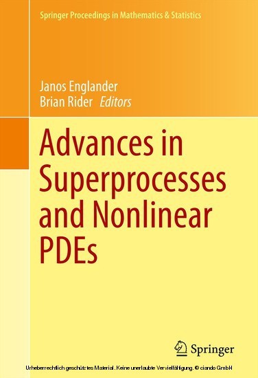 Advances in Superprocesses and Nonlinear PDEs main product photo