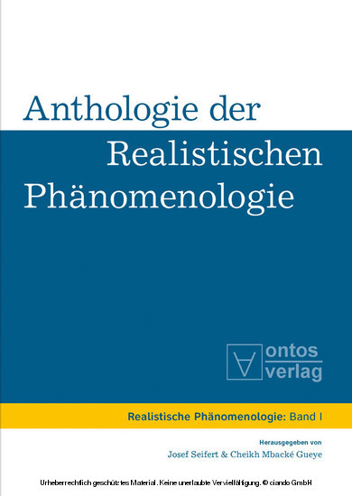 Anthologie der realistischen Phänomenologie main product photo