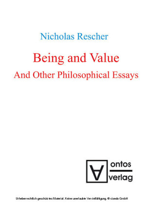 Being and Value and Other Philosophical Essays