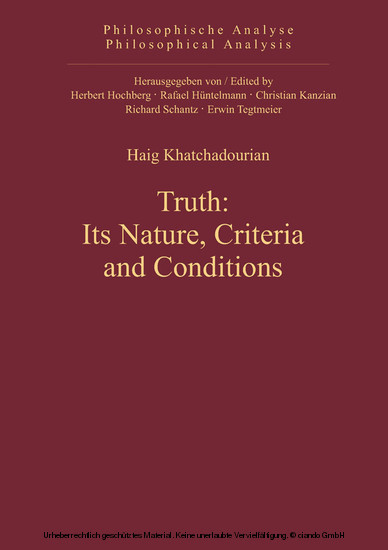 Truth: Its Nature, Criteria and Conditions main product photo