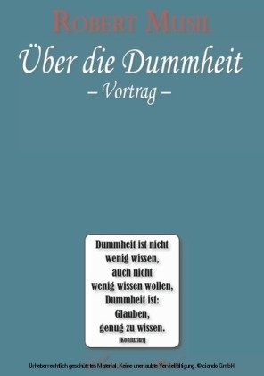 Robert Musil - Über die Dummheit