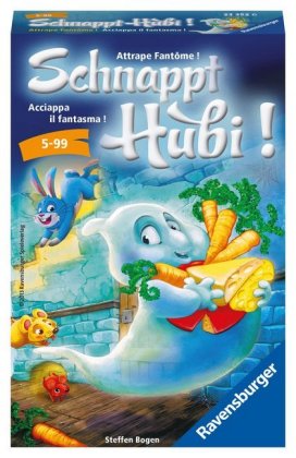 Ravensburger 23352 - Schnappt Hubi, Mitbringspiel für 2-4 Spieler, Kinderspiel ab 5 Jahren, kompaktes Format, Reisespiel, Brettspiel