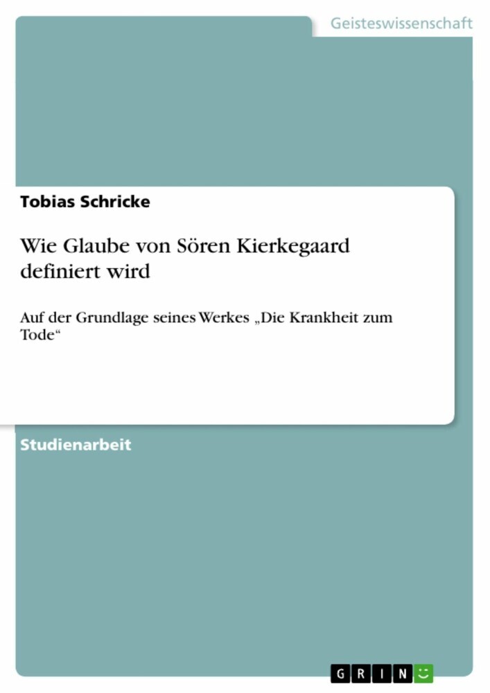 Wie Glaube von Sören Kierkegaard definiert wird main product photo