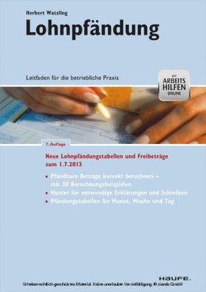 Lohnpfändung -mit Arbeitshilfen online