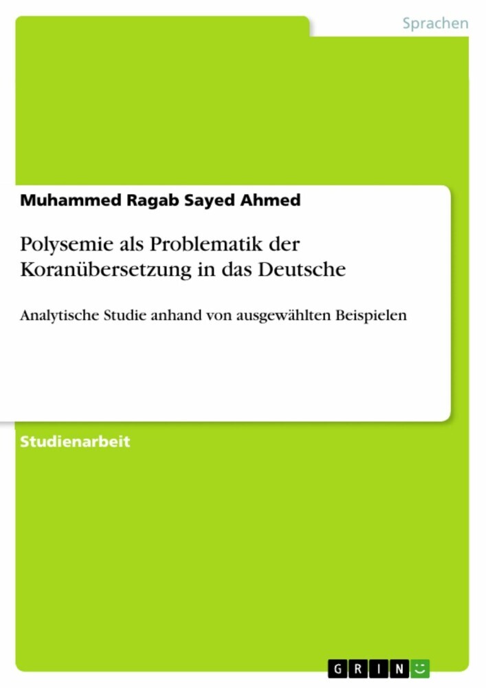 Polysemie als Problematik der Koranübersetzung in das Deutsche main product photo