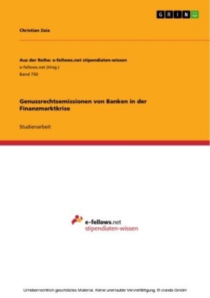 Genussrechtsemissionen von Banken in der Finanzmarktkrise