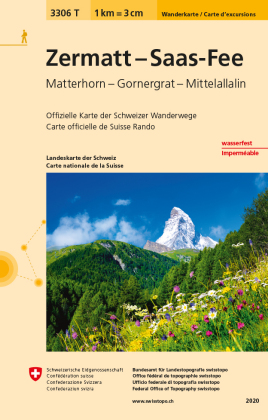 3306T Zermatt - Saas-Fee Wanderkarte