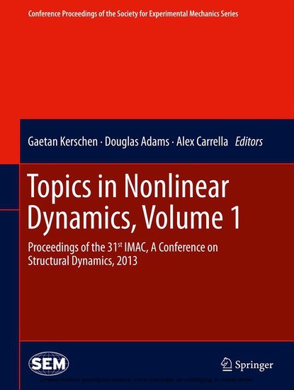 Topics in Nonlinear Dynamics, Volume 1 main product photo
