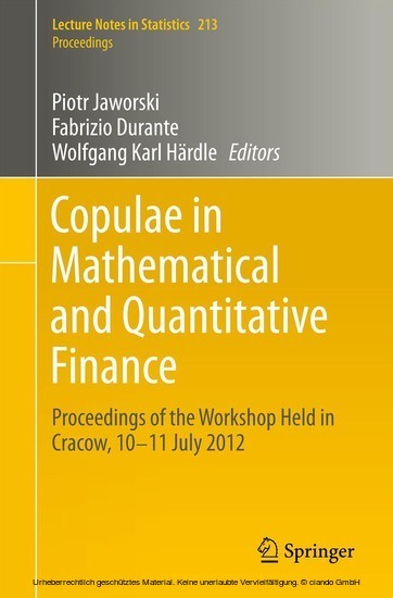 Copulae in Mathematical and Quantitative Finance main product photo