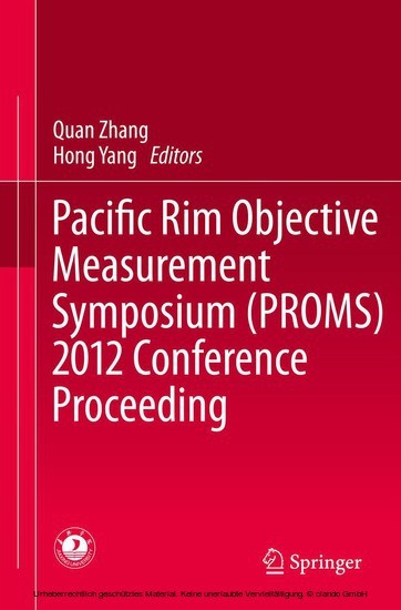 Pacific Rim Objective Measurement Symposium (PROMS) 2012 Conference Proceeding main product photo