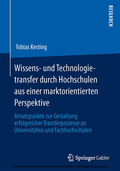 Wissens- und Technologietransfer durch Hochschulen aus einer marktorientierten Perspektive main product photo