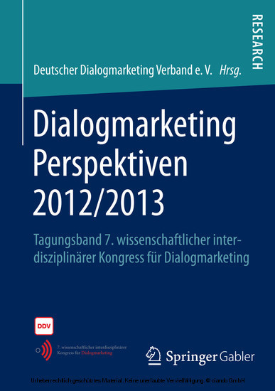 Dialogmarketing Perspektiven 2012/2013 main product photo