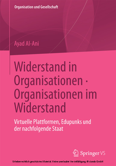 Widerstand in Organisationen. Organisationen im Widerstand main product photo