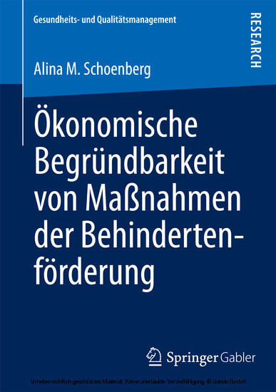 Ökonomische Begründbarkeit von Maßnahmen der Behindertenförderung main product photo