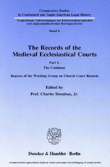 The Records of the Medieval Ecclesiastical Courts. main product photo