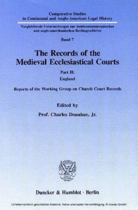 The Records of the Medieval Ecclesiastical Courts.