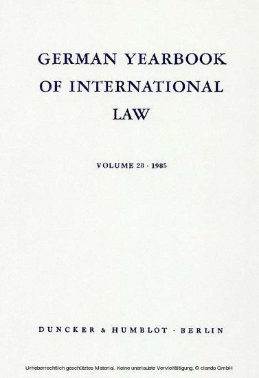 German Yearbook of International Law / Jahrbuch für Internationales Recht. main product photo