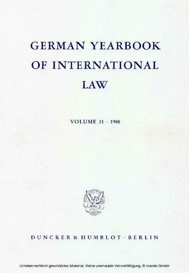 German Yearbook of International Law / Jahrbuch für Internationales Recht. main product photo
