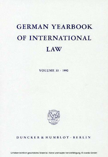 German Yearbook of International Law / Jahrbuch für Internationales Recht. main product photo