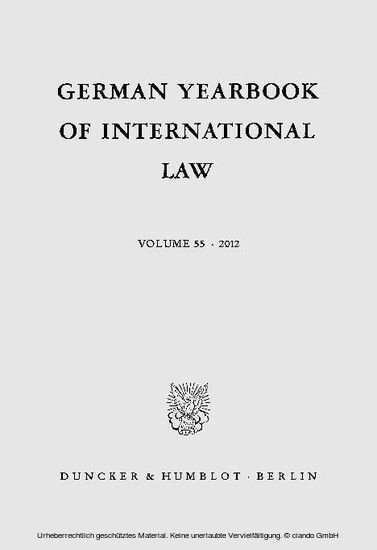 German Yearbook of International Law / Jahrbuch für Internationales Recht. main product photo