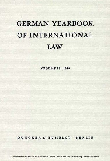 German Yearbook of International Law / Jahrbuch für Internationales Recht. main product photo